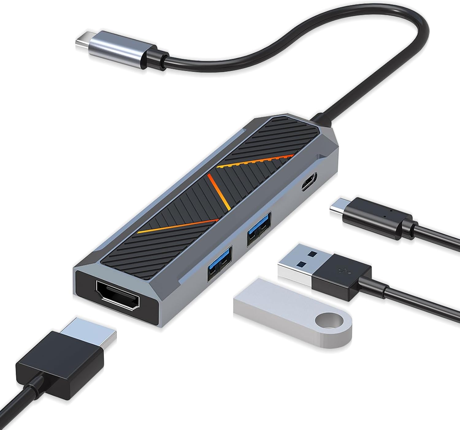 4-IN-1 USB-C HUB 4K 60Hz HDMI Splitter