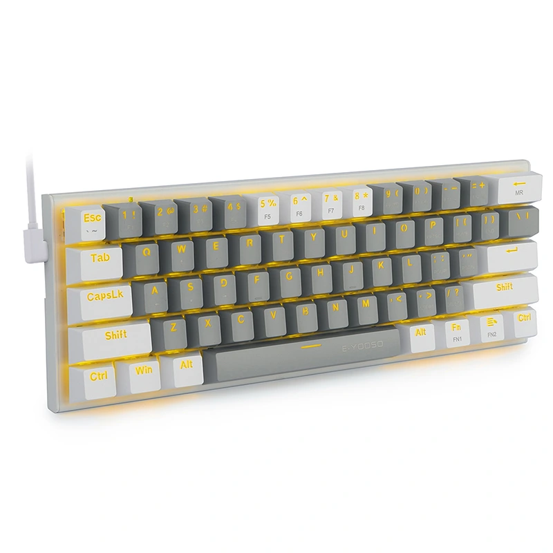 61 ачкыч 60% зымдуу LED механикалык оюн клавиатурасы