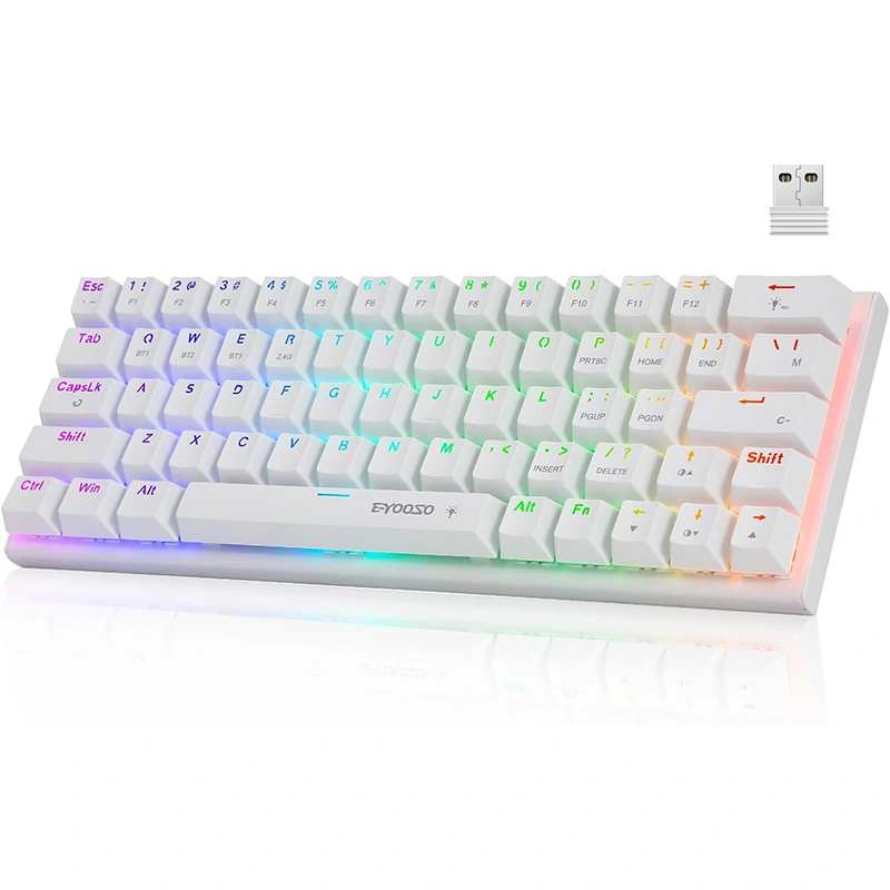 63 RGB баскычтары зымсыз BT 2.4GHz түрү-c Механикалык оюн клавиатурасы