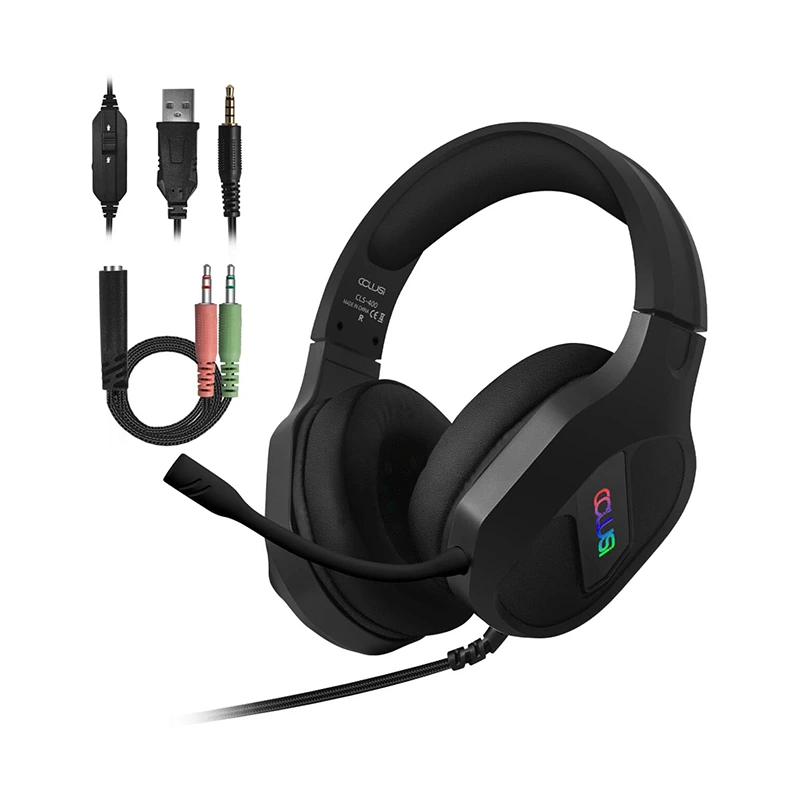 Оюн гарнитурасы 3,5 мм зымдуу RGB жөнгө салынуучу