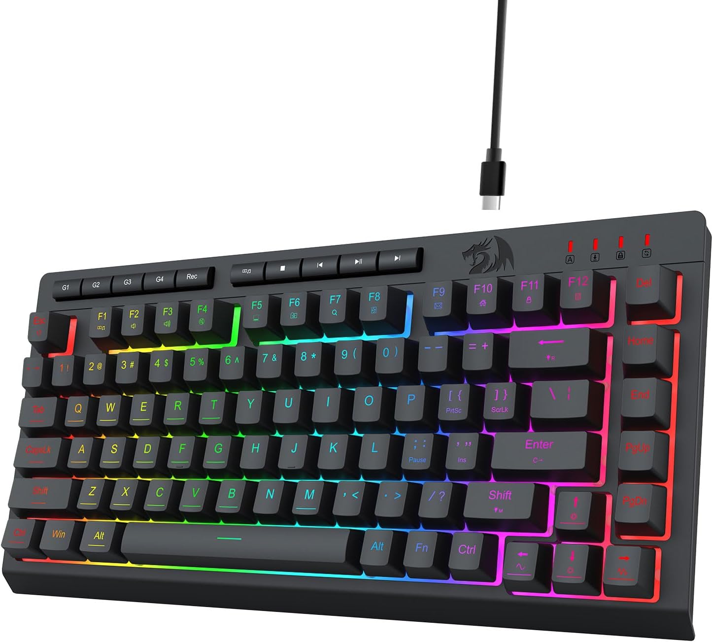 Black K524 Зымдуу оюндар RGB Shallit, 75% баскычтоп