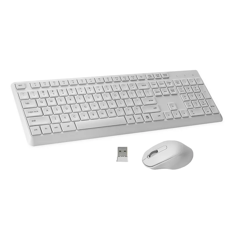 White 2.4Ghz Зымсыз клавиатура жана чычкан комбосу