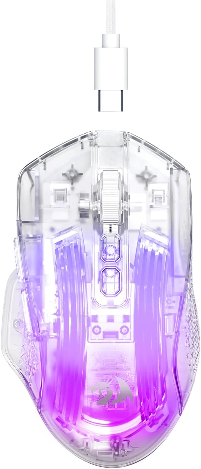 White M695ct 24,000 DPI 8 RGB LED Backlit Modew Gaming Mouse